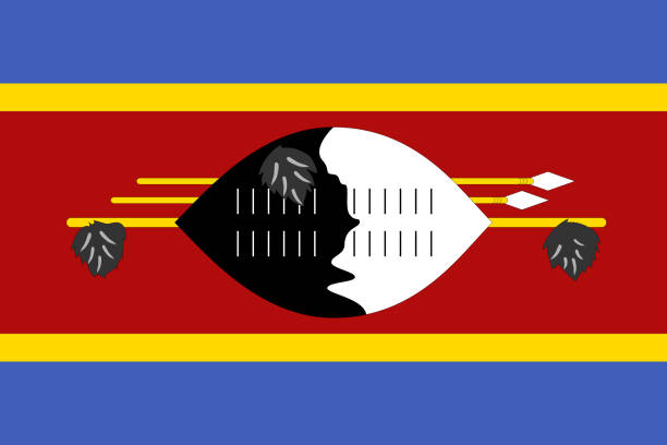 Country Members flag of eswatini national flag vector illustration as eps 10.